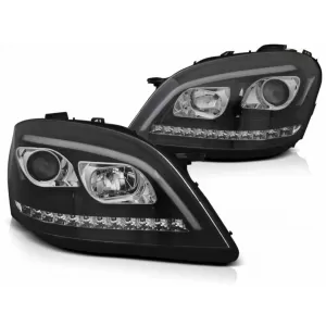 image-9-Фарове Tube Light подходящи за Mercedes M-Class W164 (2005-2008) Черен с Динамичен мигачи