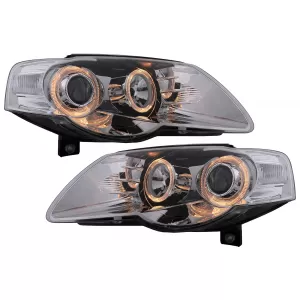 image-14-Фарове с Angel Eyes , подходящи за VW Passat B6 3C (03.2005-2010) Хром LHD или RHD