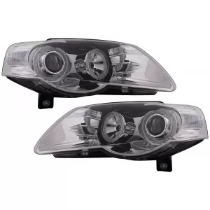 Faruri Angel Eyes compatibil cu VW Passat B6 3C (03.2005-2010) Crom LHD sau RHD-image-6093551