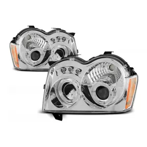 image-44-LED fényszóró Jeep Grand Cherokee WH (2005-2008), Angel Eyes, króm