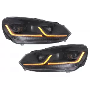 LED Scheinwerfer für VW Golf 6 VI 2008-2013 Facelift G7.5 Look Fließend Dynamisch Linkslenker-image-6088141