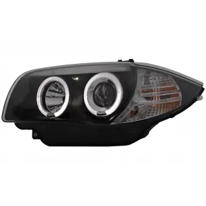 Angel Eyes Headlights suitable for BMW 1 Series E81 E82 E87 E88 (2004-2011) Black