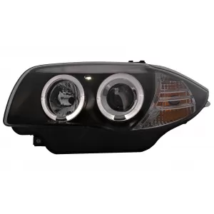 Angel Eyes Headlights suitable for BMW 1 Series E81 E82 E87 E88 (2004-2011) Black