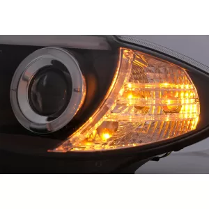Angel Eyes Headlights suitable for BMW 1 Series E81 E82 E87 E88 (2004-2011) Black