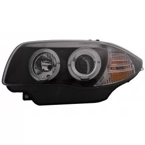 Angel Eyes Headlights suitable for BMW 1 Series E81 E82 E87 E88 (2004-2011) Black