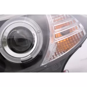 Angel Eyes Headlights suitable for BMW 1 Series E81 E82 E87 E88 (2004-2011) Black
