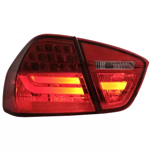 Stopuri LED Light Bar LCI Design compatibil cu BMW E90 Seria 3 Limuzina (2005-2008) Rosu Clar-image-6087076