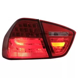 Stopuri LED Light Bar LCI Design compatibil cu BMW E90 Seria 3 Limuzina (2005-2008) Rosu Clar-image-6087082