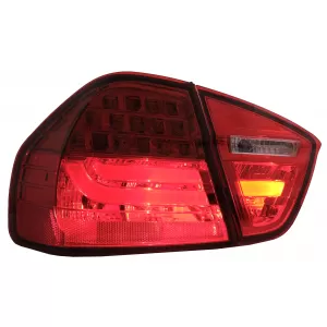 Stopuri LED Light Bar LCI Design compatibil cu BMW E90 Seria 3 Limuzina (2005-2008) Rosu Clar-image-6087085