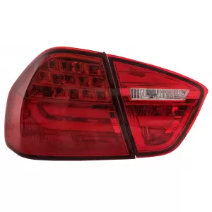 Stopuri LED Light Bar LCI Design compatibil cu BMW E90 Seria 3 Limuzina (2005-2008) Rosu Clar-image-6087088