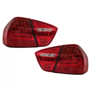 Stopuri LED Light Bar LCI Design compatibil cu BMW E90 Seria 3 Limuzina (2005-2008) Rosu Clar-image-6087089