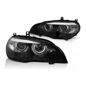 image-50-Xenon fényszórók Angel Eyes 3D LED DRL BMW X5 E70 (2007-2013) Fekete