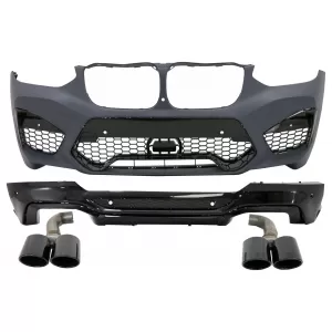 image-46-Completo Body Kit per BMW X4 SUV G02 2018+ Diffusore Scarico Punte Nero lucido