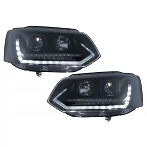 image-51-LED fényszóró DRL VW Transporter T5 (2010-2015) modellekhez, dinamikus irányjelző, fekete