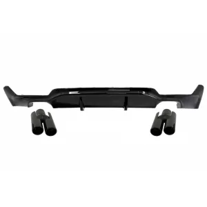 image-70-Hátsó diffúzor BMW 4 F32 Coupe F33 Cabrio F36 Gran Coupe (2013-) modellekhez, kipufogóvégekkel, zongoralakk fekete, M dizájn
