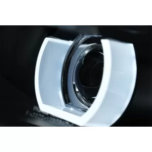3D Angel Eyes LED DRL Xenon Headlights suitable for BMW 3 Series E90 E91 LCI (2008-2011) Black