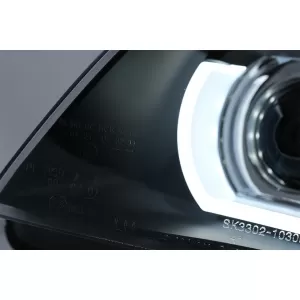 3D Angel Eyes LED DRL Xenon Headlights suitable for BMW 3 Series E90 E91 LCI (2008-2011) Black