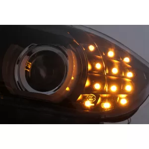 3D Angel Eyes LED DRL Xenon Headlights suitable for BMW 3 Series E90 E91 LCI (2008-2011) Black