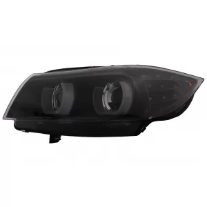 3D Angel Eyes LED DRL Xenon Headlights suitable for BMW 3 Series E90 E91 LCI (2008-2011) Black