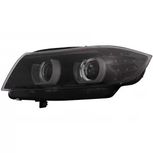 3D Angel Eyes LED DRL Xenon Headlights suitable for BMW 3 Series E90 E91 LCI (2008-2011) Black