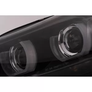 3D Angel Eyes LED DRL Xenon Headlights suitable for BMW 3 Series E90 E91 LCI (2008-2011) Black