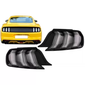 Teljes LED hátsó lámpa Ford Mustang VI S550 (2015-2019), füst átlátszó, dinamikus irányjelző-image-6088940