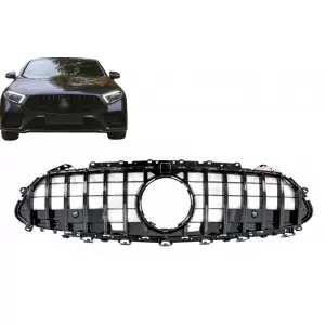 image-73-Zentraler Grill für Mercedes CLS-Klasse C257 2018+ GTR Look Glänzend schwarz