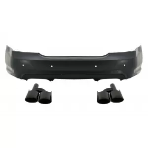 image-74-Heckstoßstange Diffusor Auspuff Tipps Schwarz für Mercedes S W221 2005-2013 S65 Design