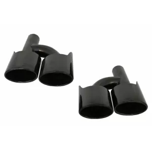 Heckstoßstange Diffusor Auspuff Tipps Schwarz für Mercedes S W221 2005-2013 S65 Design-image-6088512