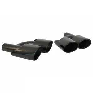 Heckstoßstange Diffusor Auspuff Tipps Schwarz für Mercedes S W221 2005-2013 S65 Design-image-6088513