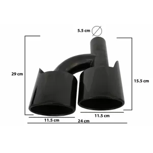 Heckstoßstange Diffusor Auspuff Tipps Schwarz für Mercedes S W221 2005-2013 S65 Design-image-6088519