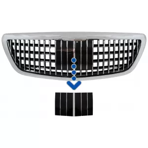 image-75-Kühlergrill Distronic Abdeckung für Mercedes S-Klasse W222 X222 2013-2020 Vertikales Design Chrom