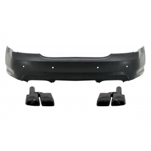 image-76-Heckstoßstange & Auspuff Tipps Schwarz für Mercedes S W221 2005-2013 PDC S65 Look