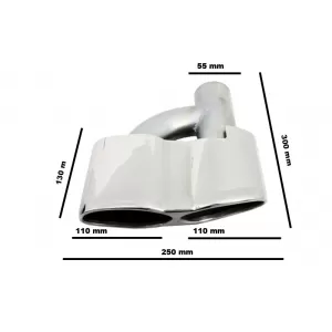 Heckstoßstange & Auspuff Tipps Chrom für Mercedes S-Klasse W221 2005-2013 S65 Look-image-6088562