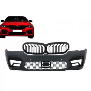 image-58-Paraurti anteriore per BMW Serie 5 G30 G31 LCI 07.2020+ M5 Look Griglie centrali 6 PDC