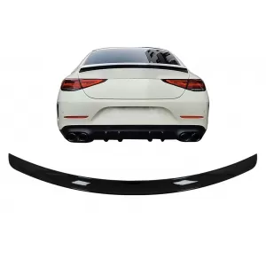 Trunk Boot Lid Spoiler suitable for Mercedes CLS C257 (2018-Up) Piano Black