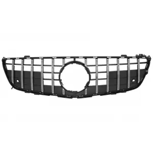 image-27-Kühlergrill für Mercedes SL-Klasse R231 2012-2016 GT-R Panamericana Look Schwarz Chrom