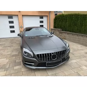 Front Grille suitable for Mercedes SL-Class R231 (2012-2016) GT-R Panamericana Design Black Chrome
