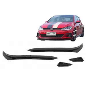image-41-Frontstoßstange Seitliche Flossenklappen für VW Golf 7.5 GTI 5G Fließheck 17-20 Carbon-Look