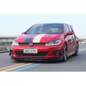 Front Bumper Side Fins Flaps suitable for VW Golf 7.5 GTI 5G Hatchback (2017-2020) Carbon Look