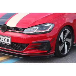 Front Bumper Side Fins Flaps suitable for VW Golf 7.5 GTI 5G Hatchback (2017-2020) Carbon Look