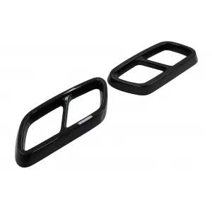 Muffler Tips Frames suitable for Mercedes C-Class W206 S206 Sport Line (2021-Up) Piano Black