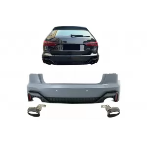 Parachoques para Audi A6 C8 4K Sedan 18+ Difusor Puntas escape Diseño RS-image-6126589