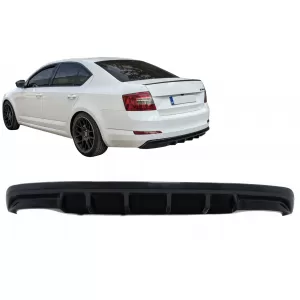 Difuzor Bara Spate compatibil cu Skoda Octavia III Sedan Wagon (2013-2019) Negru Lucios-image-6089916