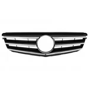 image-64-Frontgitter für Mercedes C W204 S204 Limousine Kombi 2007-2014 Glänzend schwarz