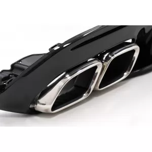 Hátsó lökháró diffózor Mercedes C-osztály W205 S205 (2014-2020) C63S Design ezüst végekkel, csak Sport Line modellekhez-image-6091964