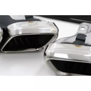 Hátsó lökháró diffózor Mercedes C-osztály W205 S205 (2014-2020) C63S Design ezüst végekkel, csak Sport Line modellekhez-image-6091972