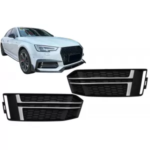 Bumper Lower Grille Covers Side Grilles suitable for Audi A4 B9 Sedan Avant (2016-2018) S-Line