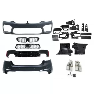 Bodykit für BMW 5er G30 2017-2019 M5 Look Stoßstange Endrohre Seitenschweller-image-6095372