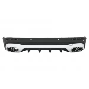 image-9-Stoßstange Diffusor Chrome Endrohre für Mercedes GLB X247 SUV 20+ 45S Design